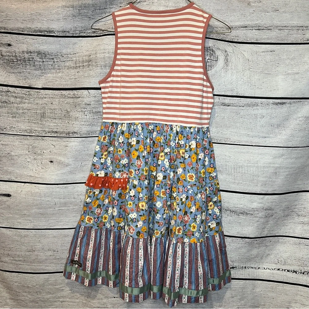 Matilda Jane Heart to Heart World of Wonder Tiered Dress Striped Pink Tank Top